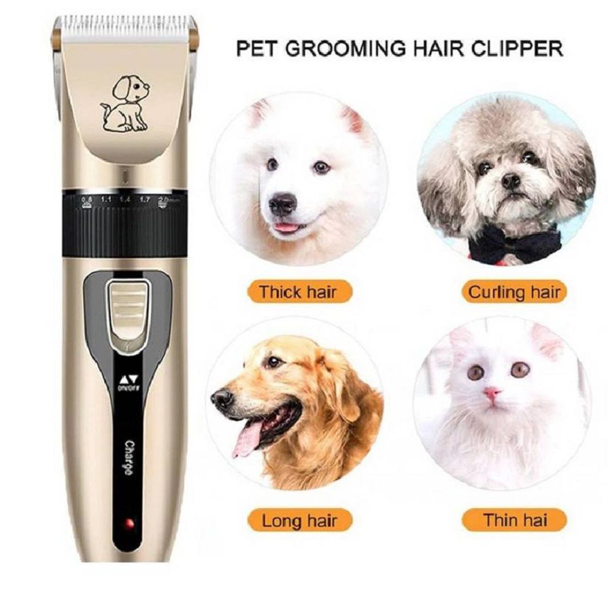GENERICO - Kit Cortador Pelo Mascotas Inalambrico
