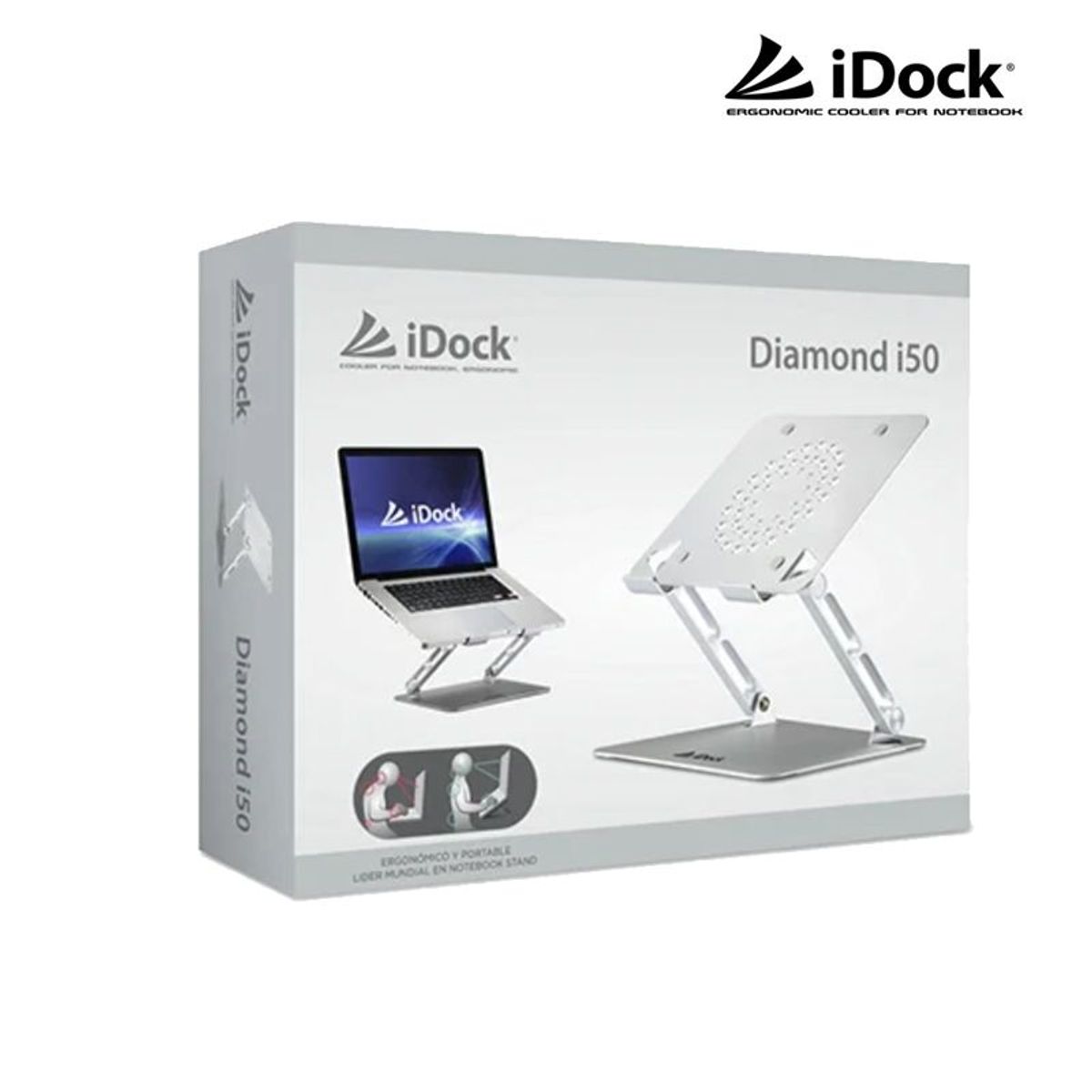 IDOCK - SOPORTE PARA LAPTOP IDOCK i50 DIAMOND ALUMINIO MULTI ANGULO