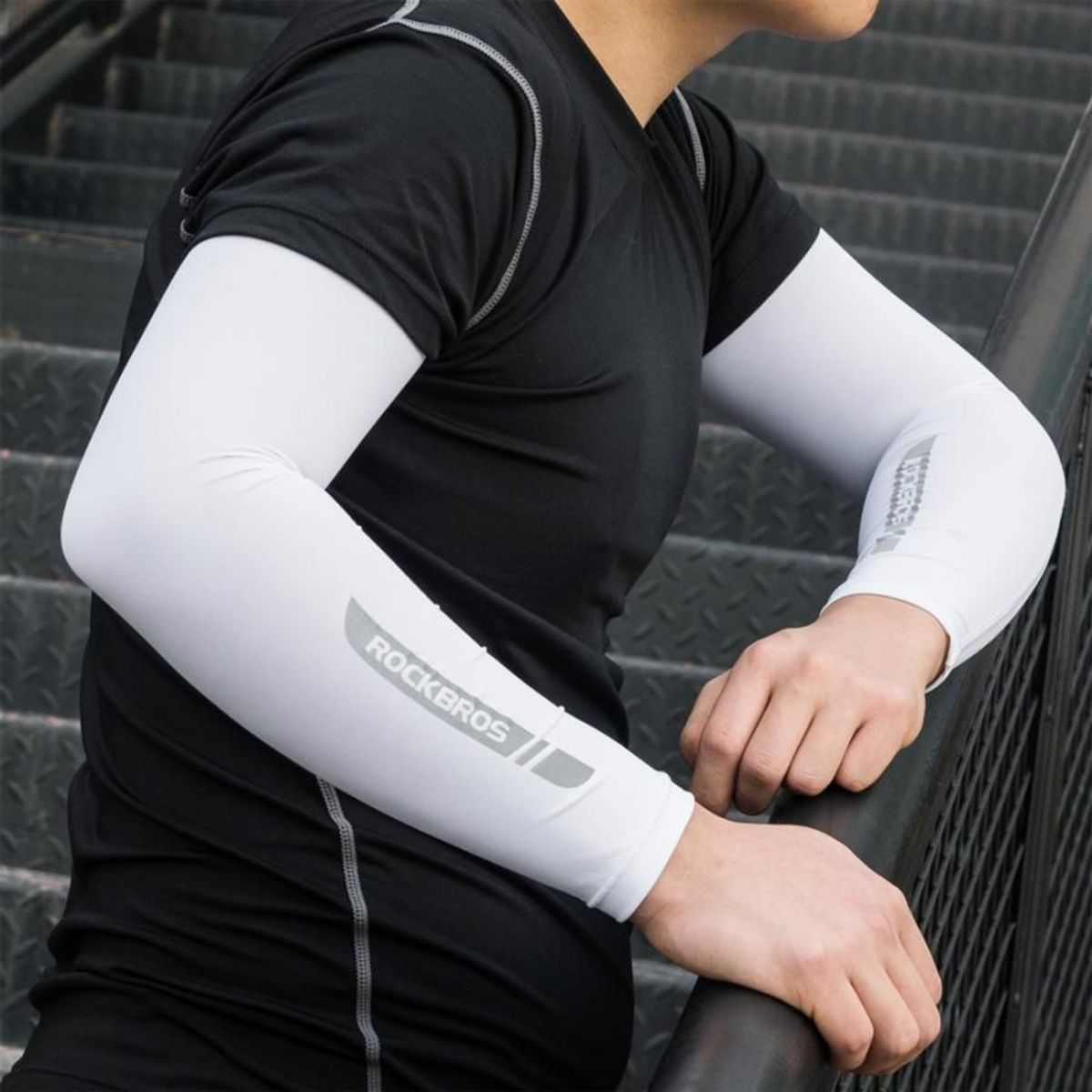 ROCKBROS - Mangas Protección Uv Ice Silk XT016 Blanco Talla M