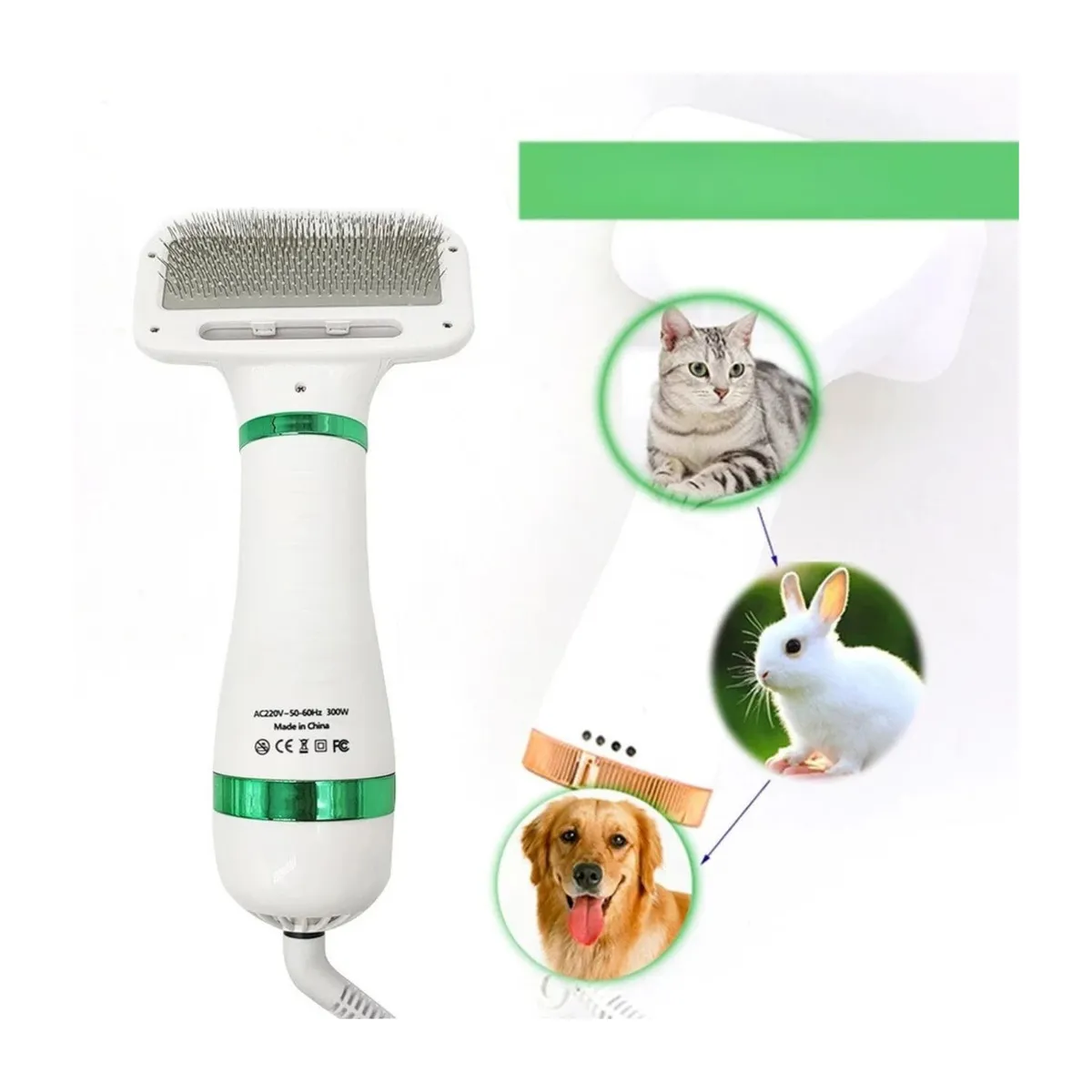 ROHS - 2en1 Cepillo y Secador de Pelo para Mascotas