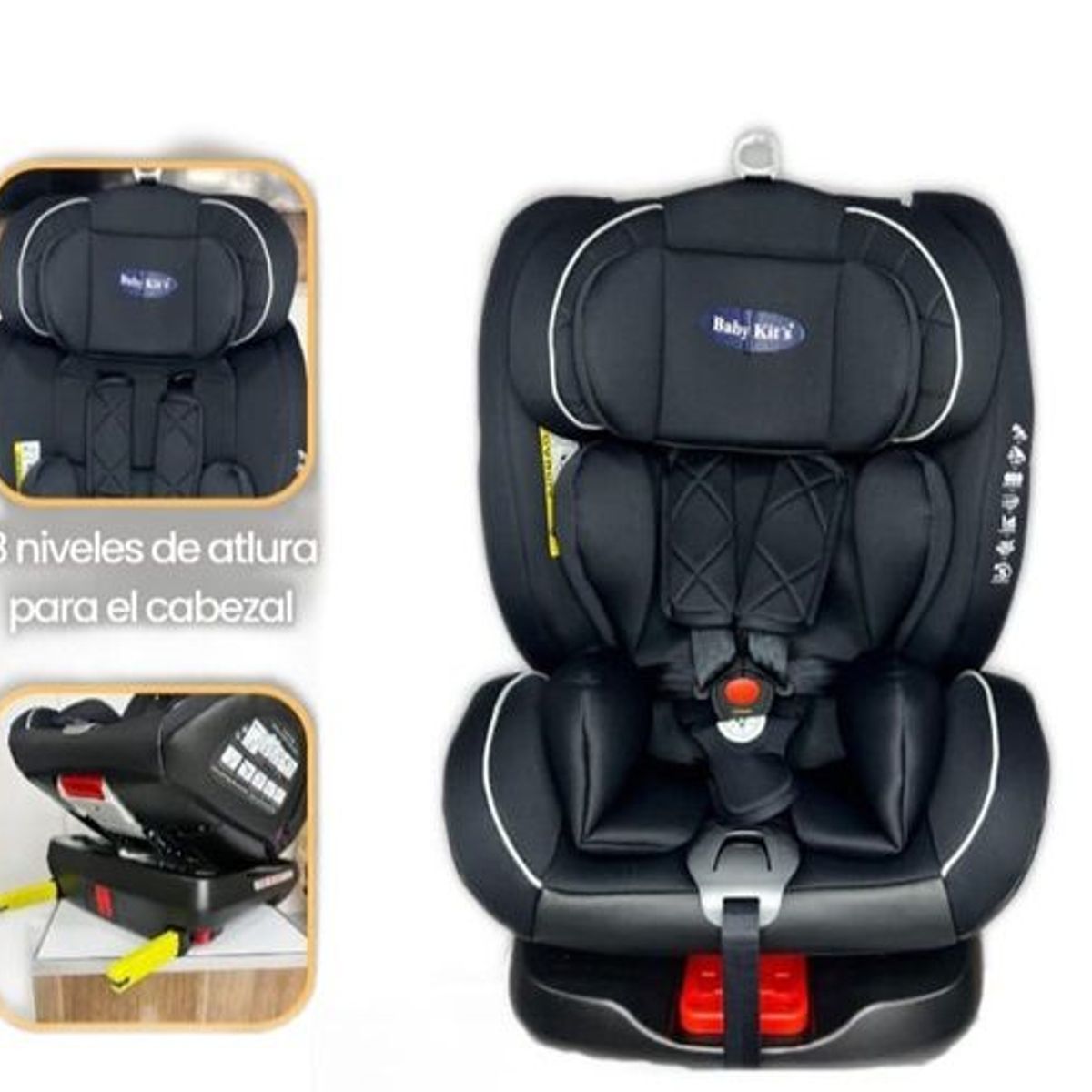 BABY KITS - Silla de Auto Carro Para Bebes Con Asiento Giratorio Reclina Isofix