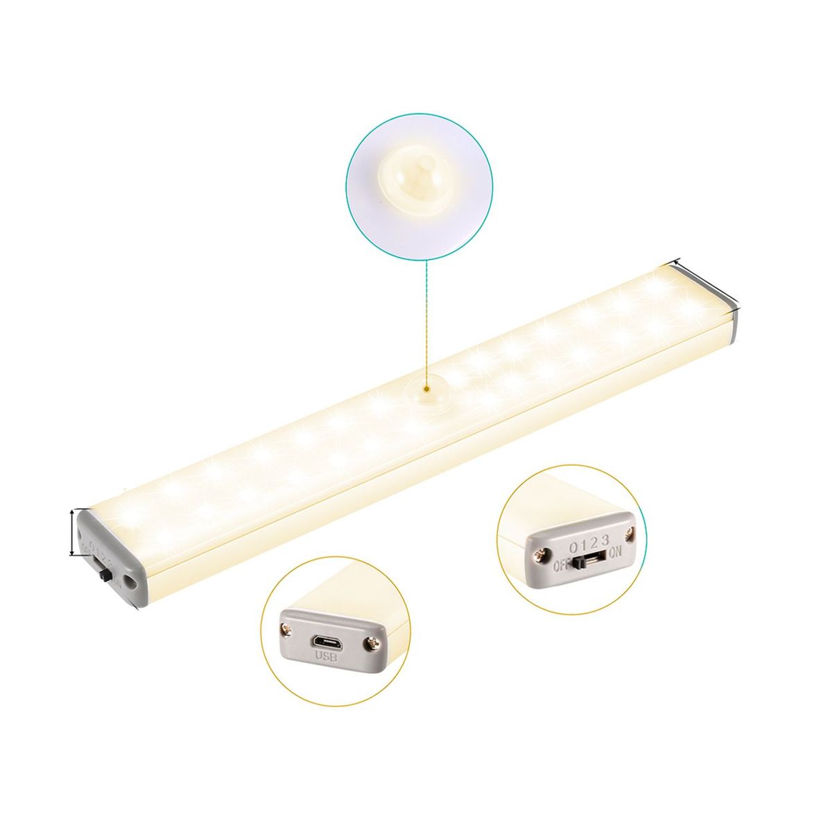 S&T - Luz Led S&T Recargable S-Movimiento Portable Iman Warm White SG28