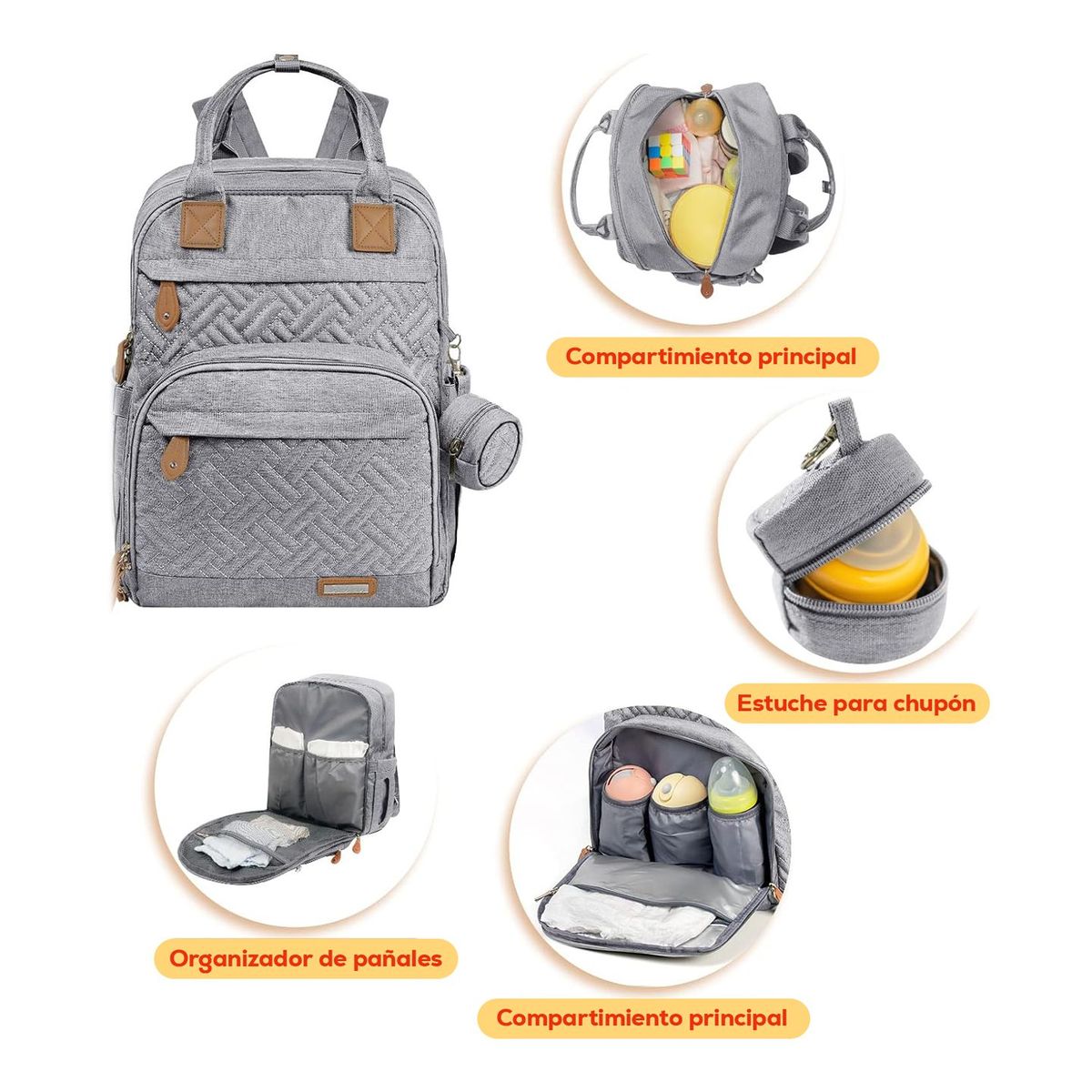 GENERICO - Mochila para bebé Yokakio con cambiador en gris claro