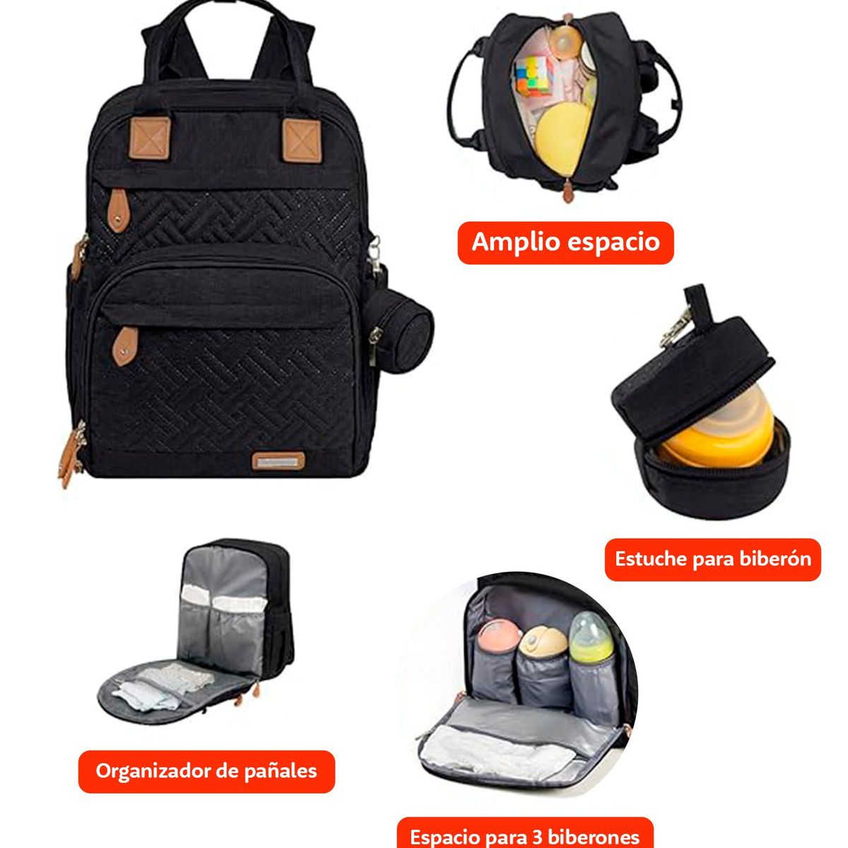 GENERICO - Mochila para bebé Yokakio con cambiador en negro