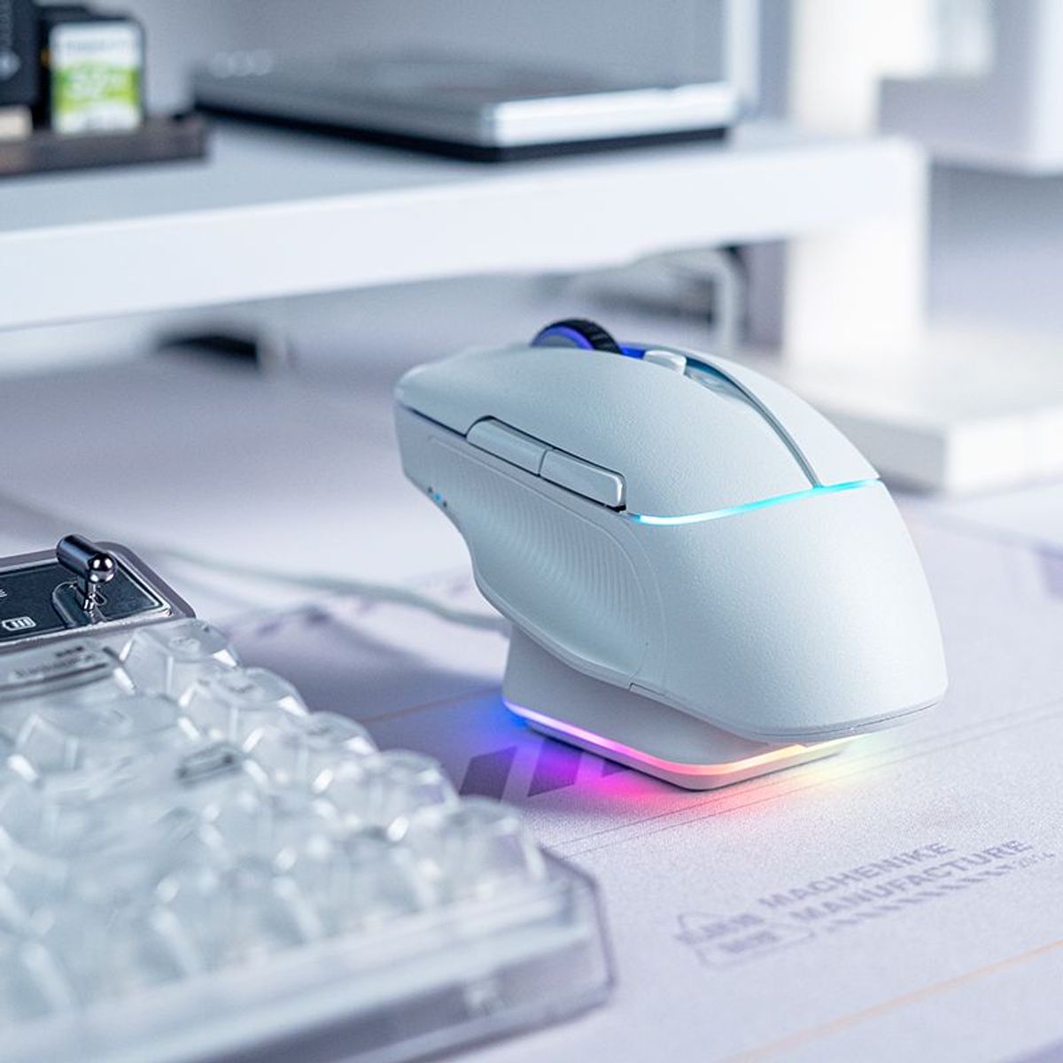 MACHENIKE - Mouse Gamer Inalámbrico Machenike L8 Pro 8k Hz 26000 Dpi Rgb Blanco