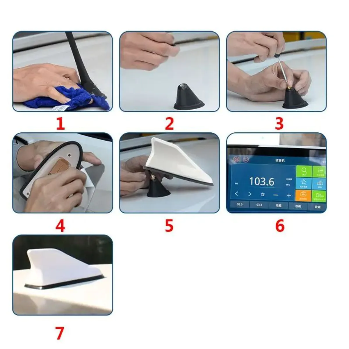 GENERICO - Antena Aleta Tiburon Universal Plata