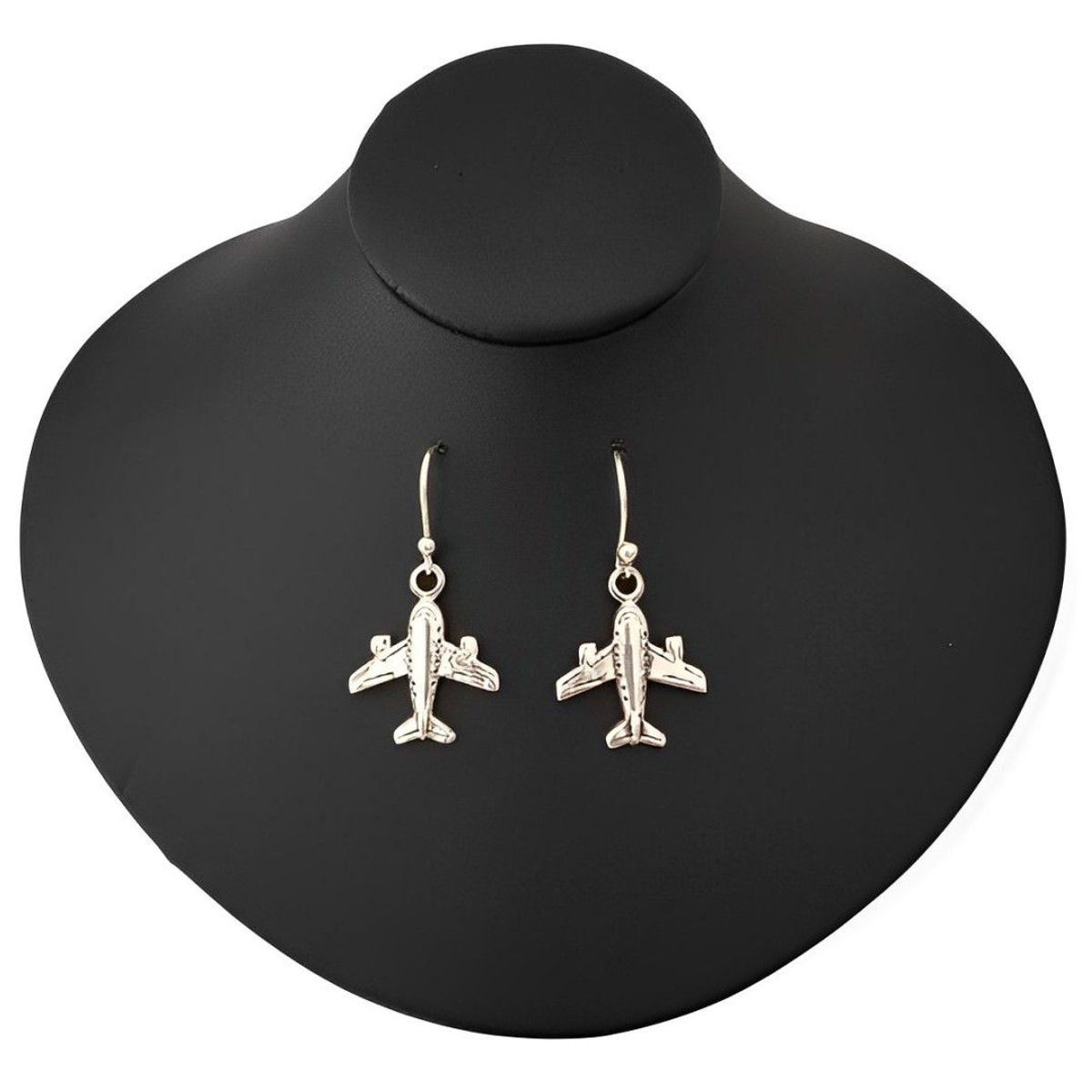 GENERICO - Set Pack Aretes Collar Avión Joya Viajera Fabricado en Plata