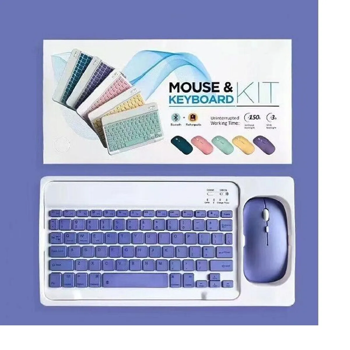 ITELSISTEM - Kit Teclado Recargable bluetooh + Mouse Pilas ultra delgado Morado