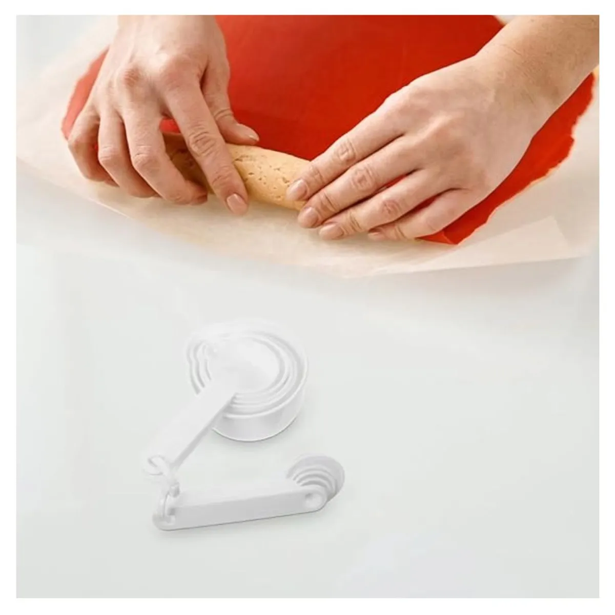 GENERICO - Set de Tazas y Cucharas Medidoras Color Blanco