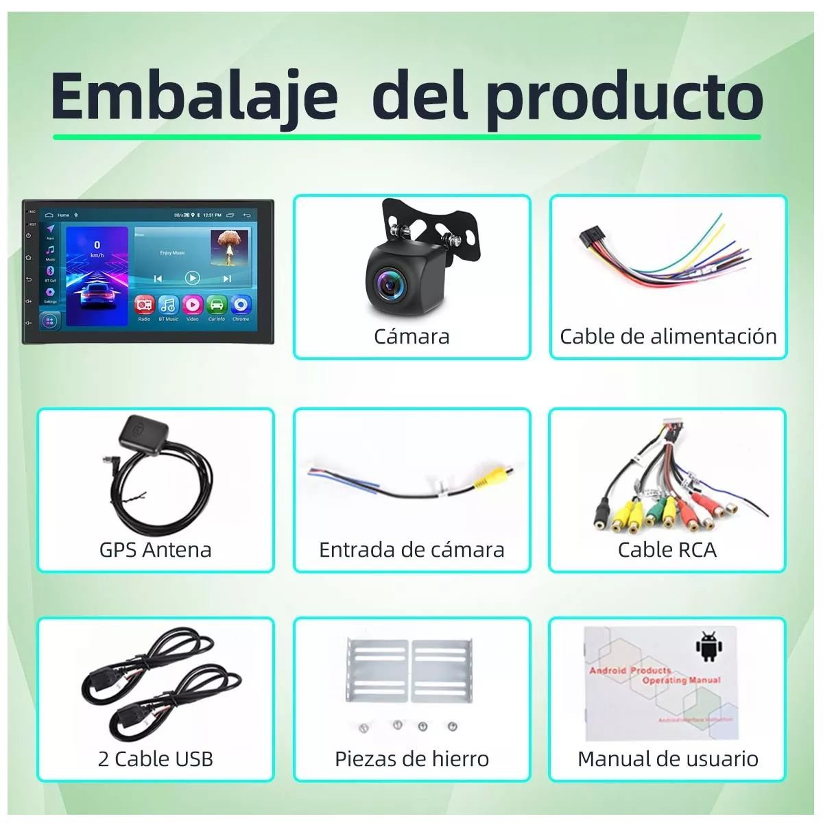 7in Android 13 Autoradio 2+64GB 2 Din Carplay +Cámara Full HD, marca GENERICO - Foto 2