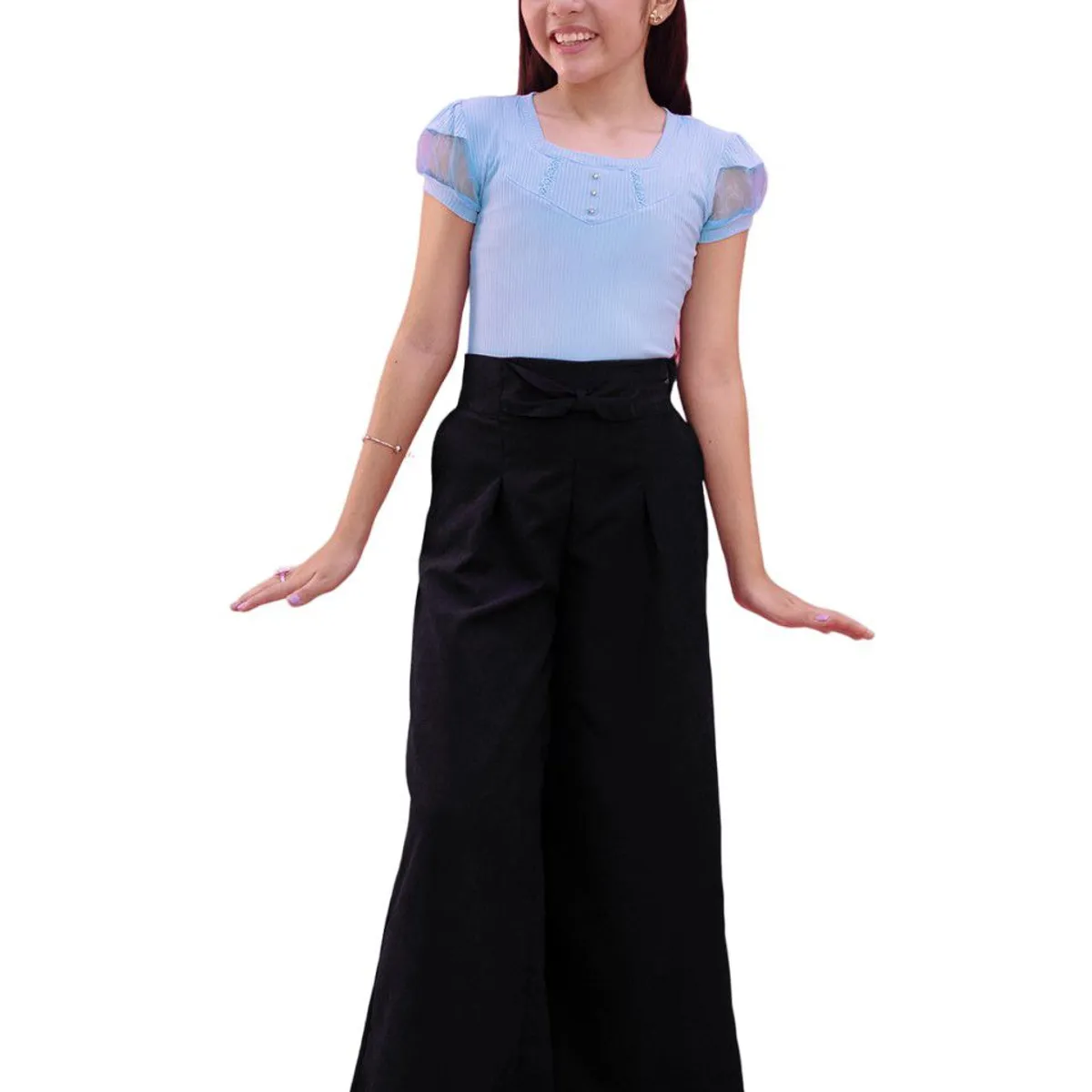 KIDS MASHMELO - Pantalon con Lazo en Cintura para Niña Kids Mashmelo