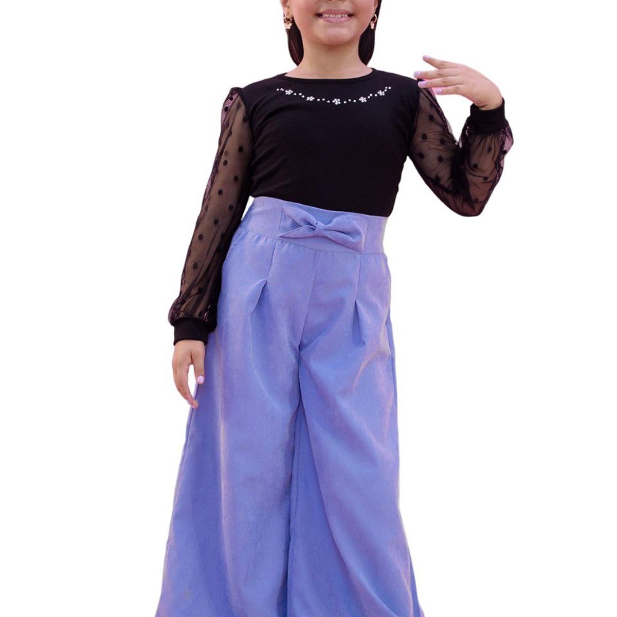 KIDS MASHMELO - Pantalon con Lazo en Cintura para Niña Kids Mashmelo