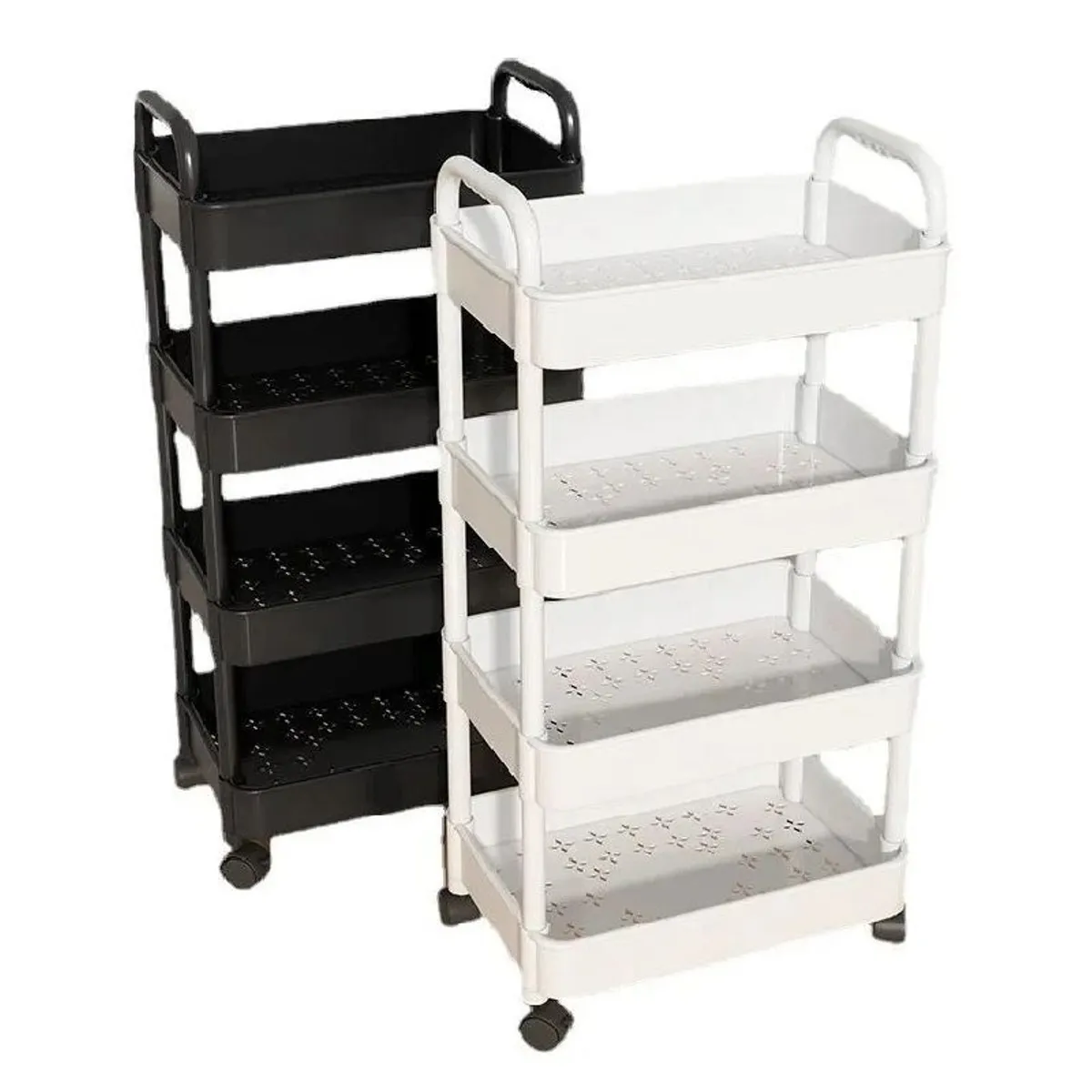 GENERICO - Carrito Organizador Multiusos 4 Niveles con Ruedas -Blanco