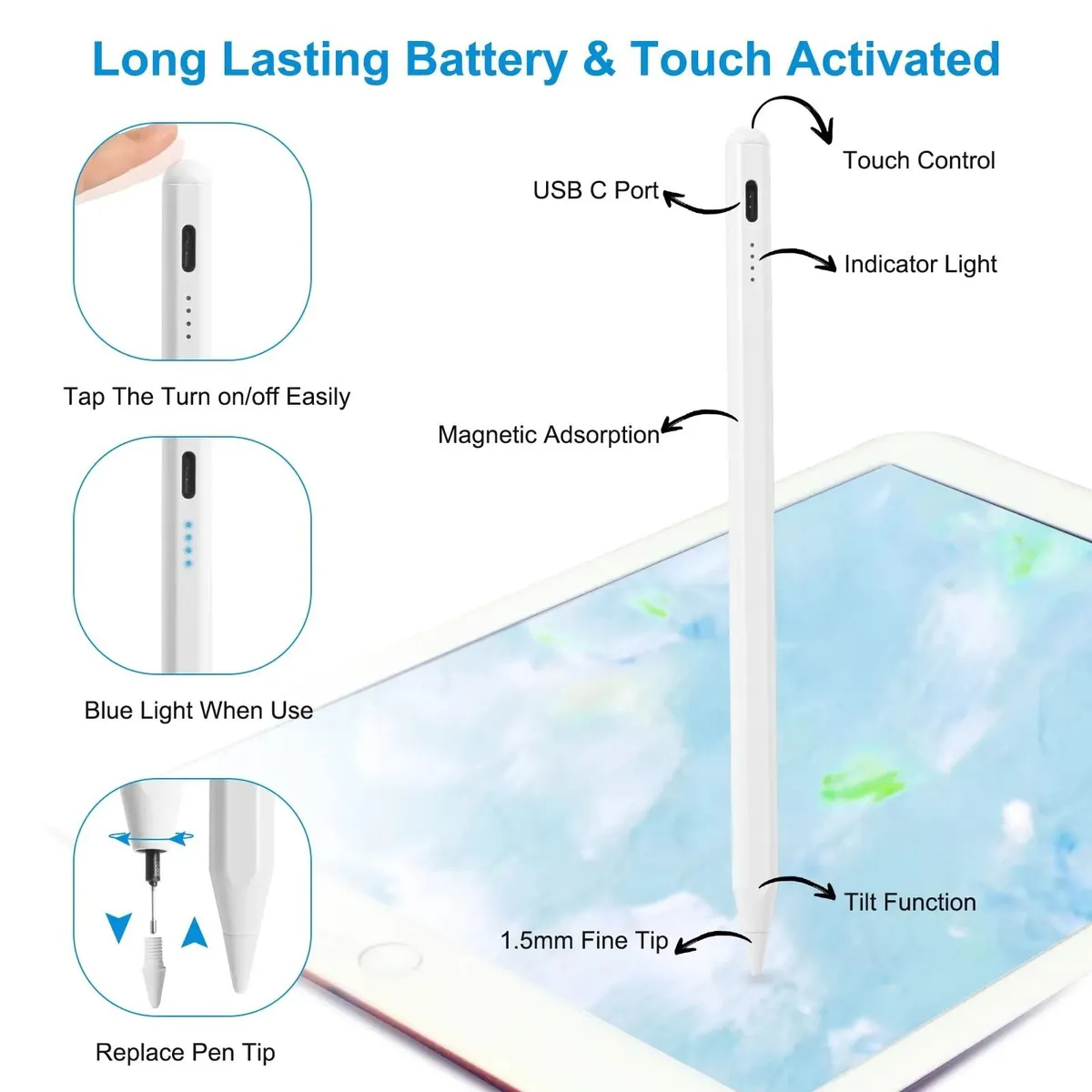 GENERICO - Pencil Lápiz óptico Universal Para Tablets Ipads y Celulares - Rojo