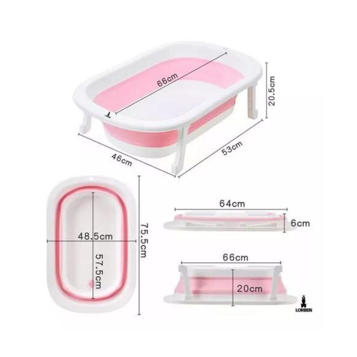 GENERICO - Bañera Plegable Patas Antideslizantes Para Bebés - Niño