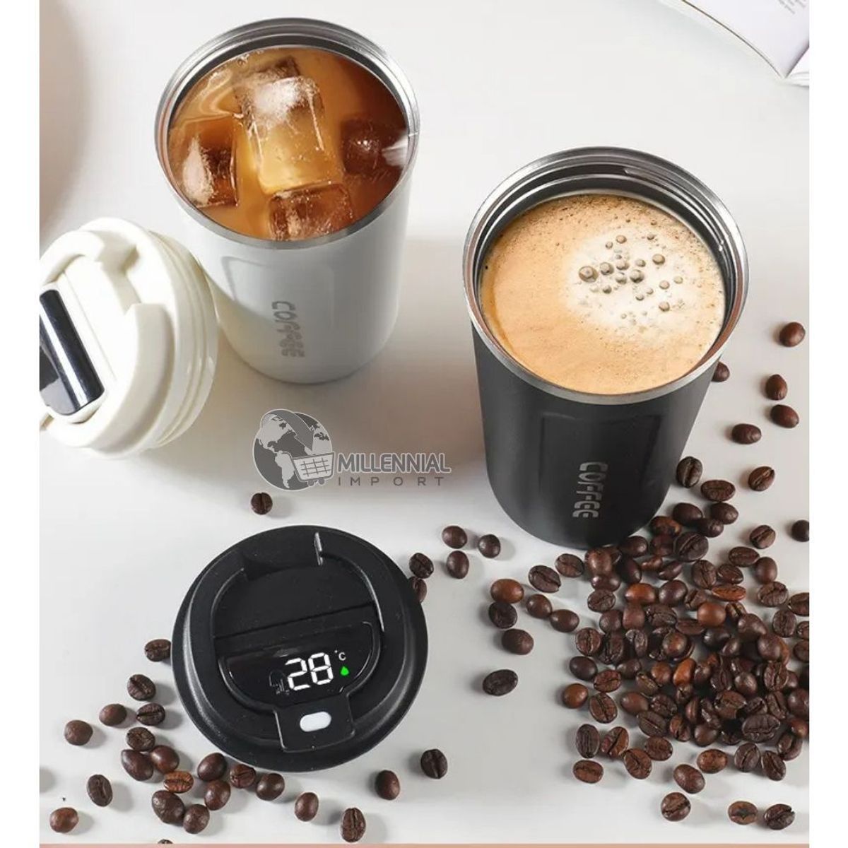 GENERICO - Vaso Térmico Con Control De Temp C° De Acero 510 ml Color para Dama