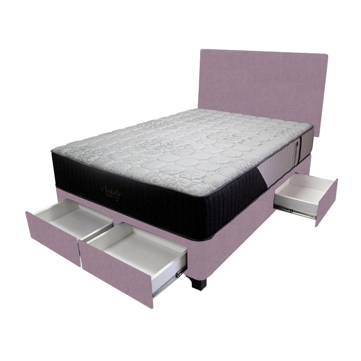 BARAKA HOME - Dormitorio Pocket Vip + 4 Cajones 1.5 Plz + Cabecera - Lila