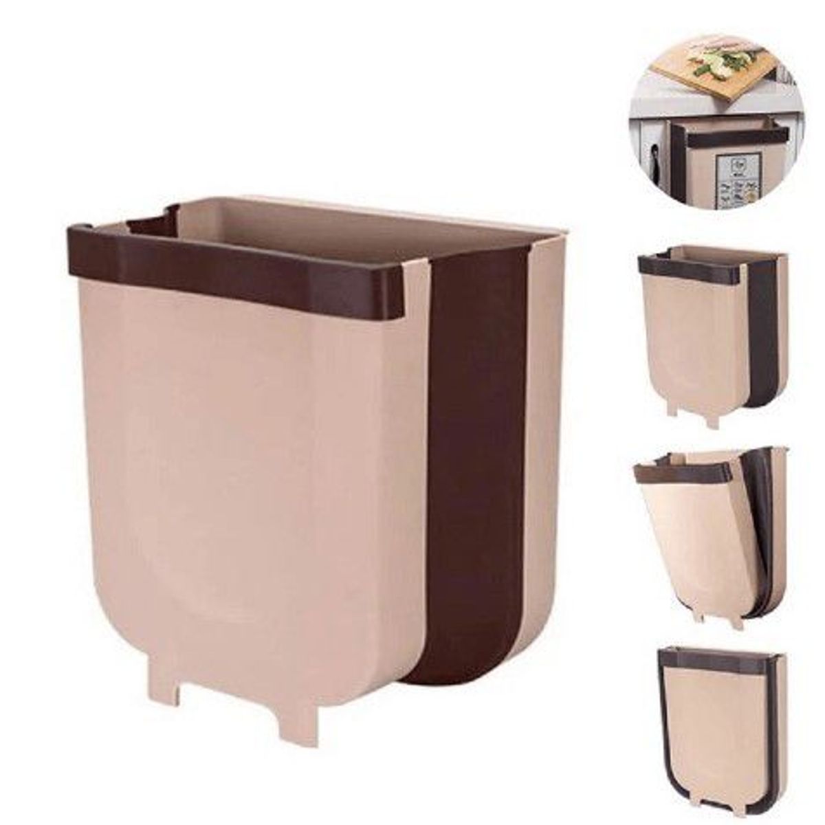 GENERICO - Combo Dispensador  Jabón  + Tacho Basurero Plegable