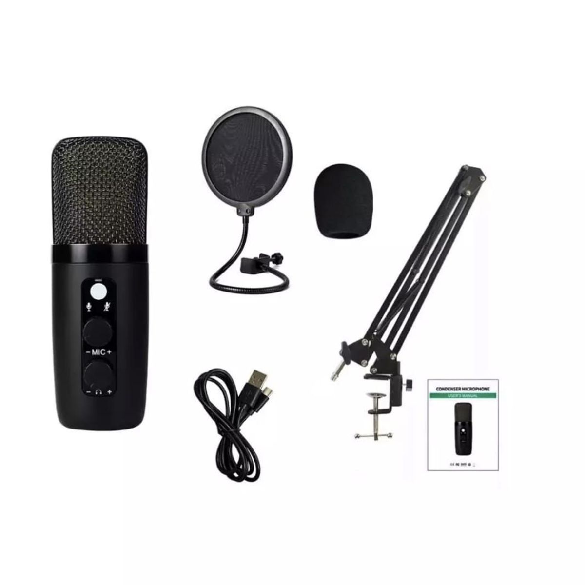 GENERICO - Kit de Micrófono Condensador  USB BM-501