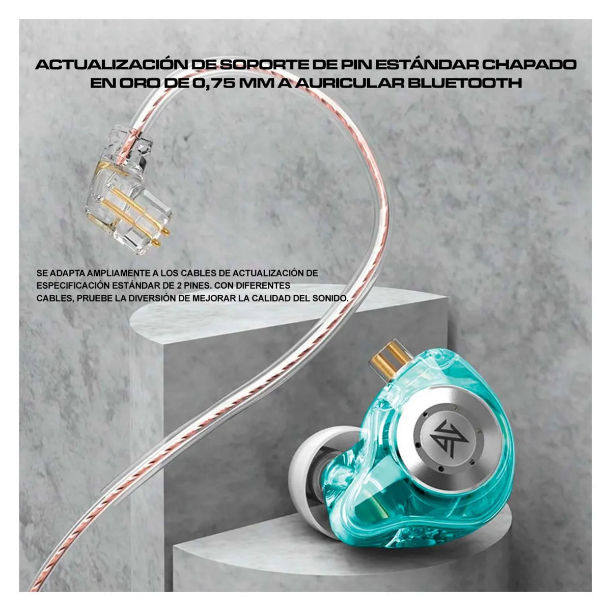 KZ - Audifonos In-Ear Gamer con micro KZ EDX Pro Celeste