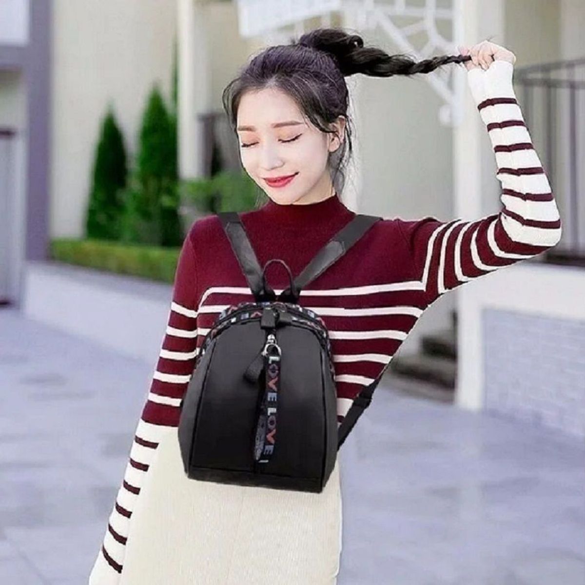 GENERICO - Mochila Antirrobo Impermeable Para Mujer Oxford Negro