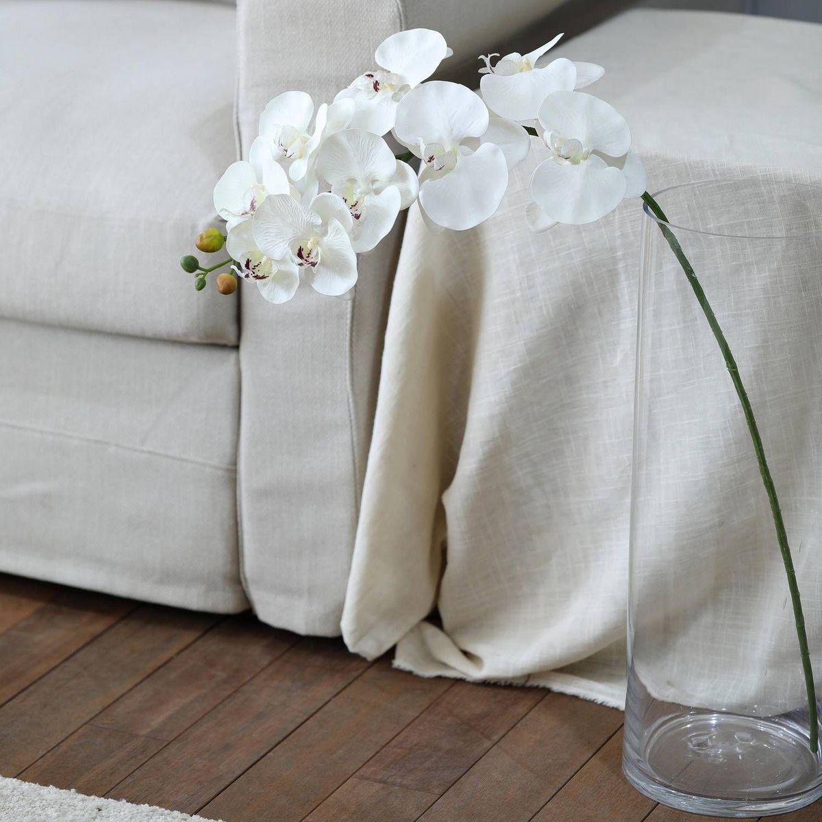 GENERICO - Vara de Flor Artificial Orquidea Blanca 78cm
