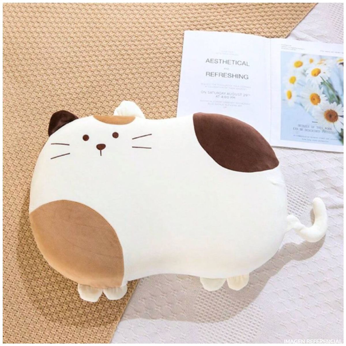 INSPIRA MARKET - Almohada Cojin de Cama Sofa Gato Memory Foam