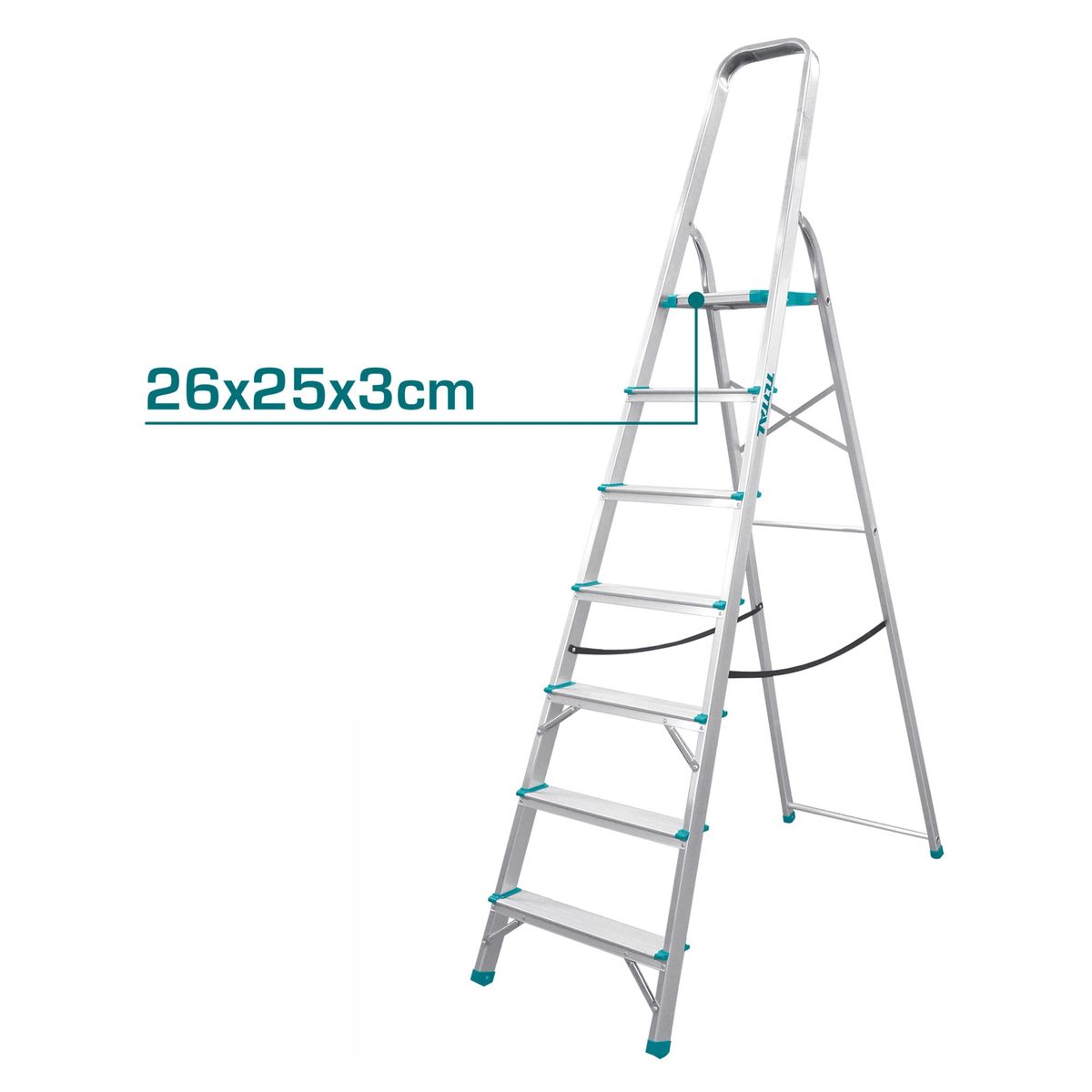 TOTAL TOOLS - Escalera tubular 7 peldaños soporta 150kg Total