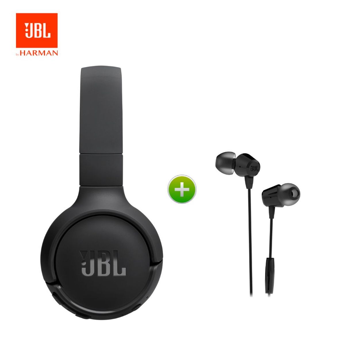 JBL - Super Combo JBL C50HI Cable Negro + JBL TUNE 520BT Plegable Negro