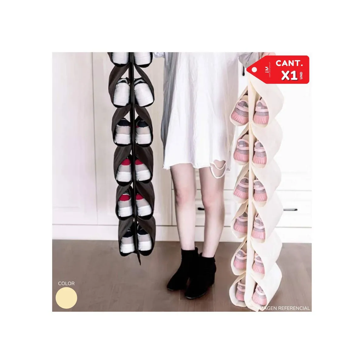 GENERICO - Organizador multifuncional de zapatos y carteras Beige