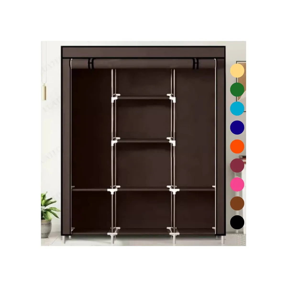 GENERICO - Ropero Perchero Organizador Armario Closet Armable 3 Cuerpos Funda