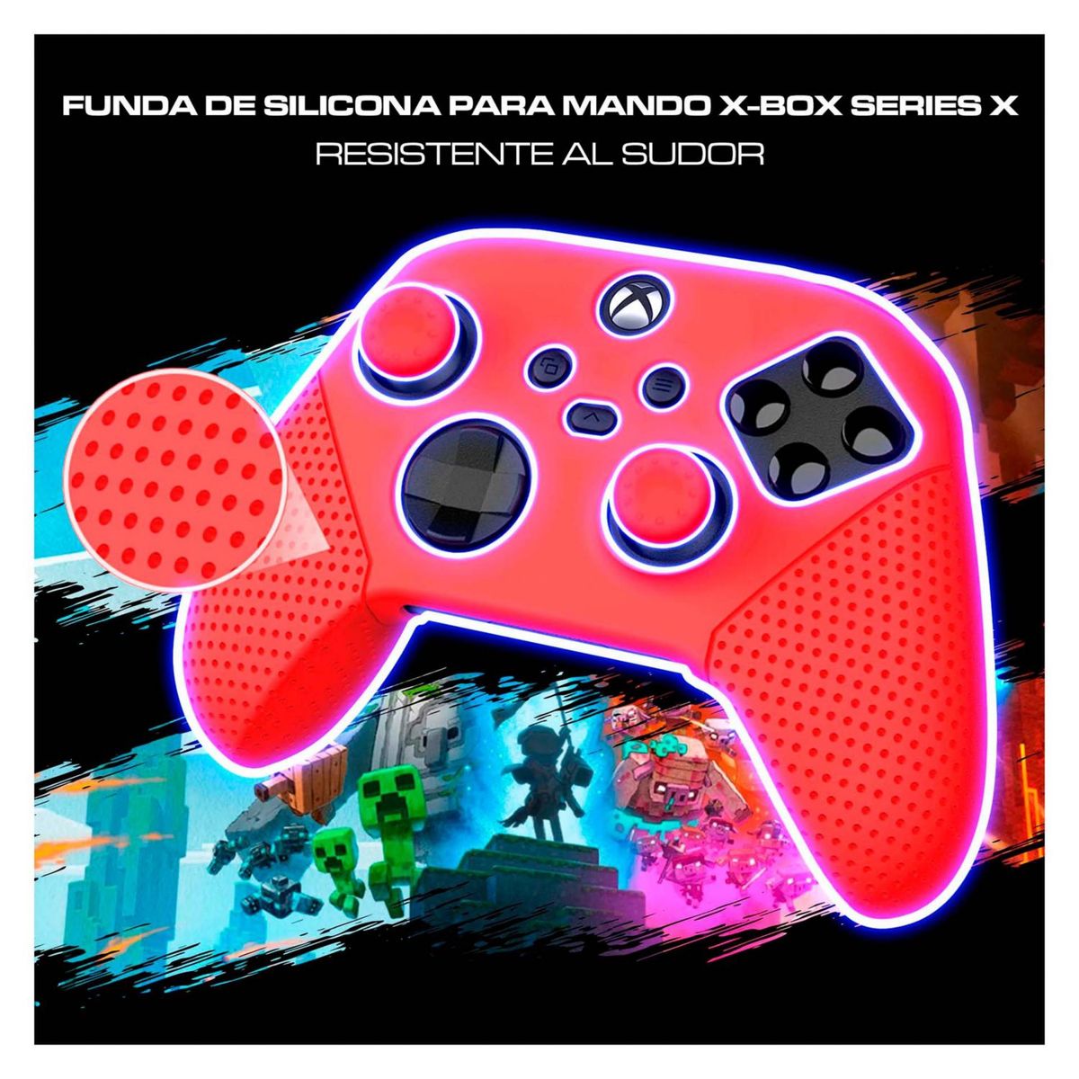 DOBE - Funda De Silicona Para Mandos Xbox Serie XS Con Grip Rojo