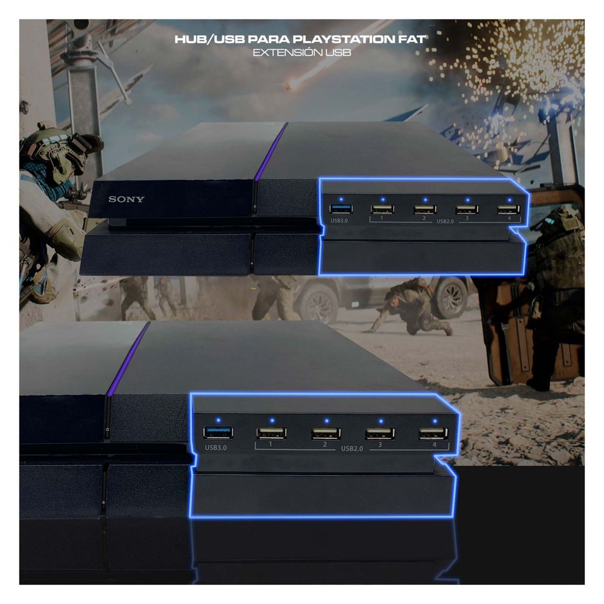 DOBE - Hub USB Para PlayStation 4 Fat Extensión USB