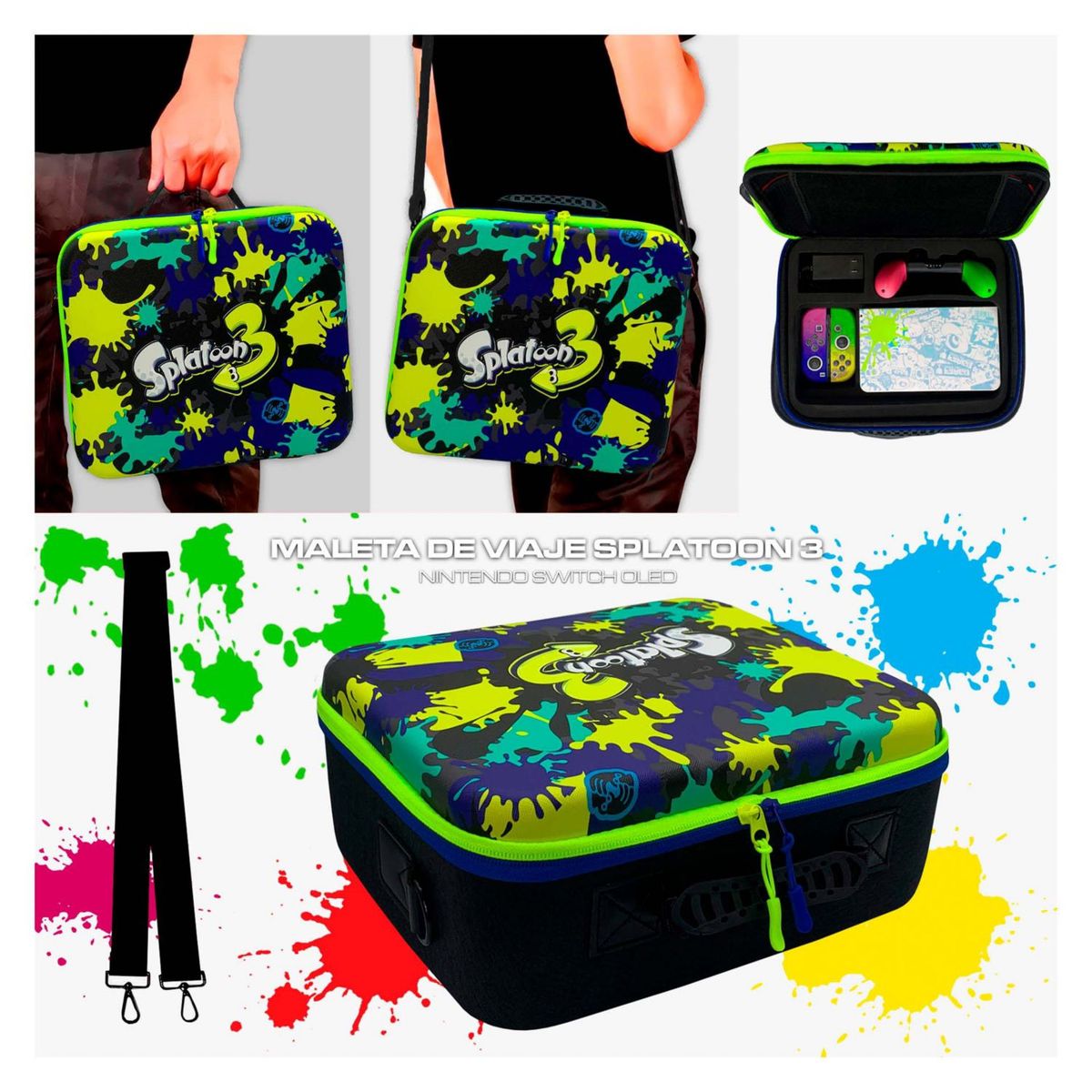 GENERICO - Kit De Viaje 6 En 1 Para Nintendo Switch OLED – Splatoon 3
