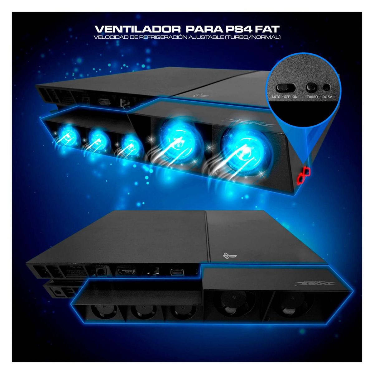 DOBE - Cooler Para Playstation 4 Fat Ventilador Ps4 Fat