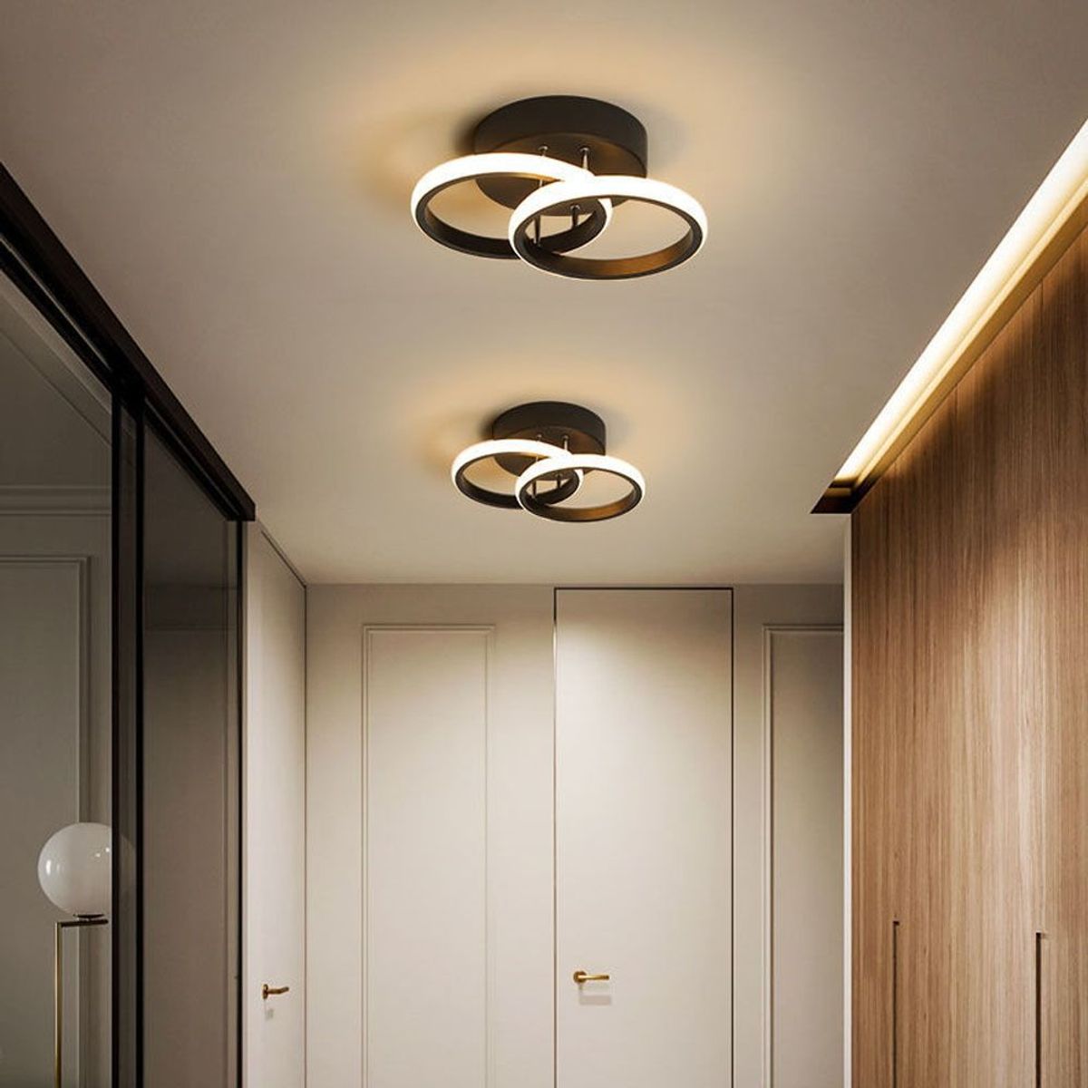 HOME NEAT - Lámparas de Techo LED acrílica Moderno 3 Colores Negro