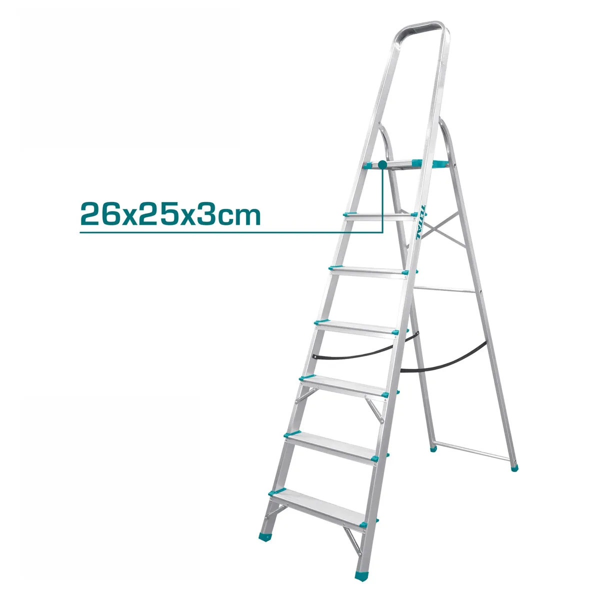 TOTAL TOOLS - Escalera tubular 7 peldaños soporta 150kg Total