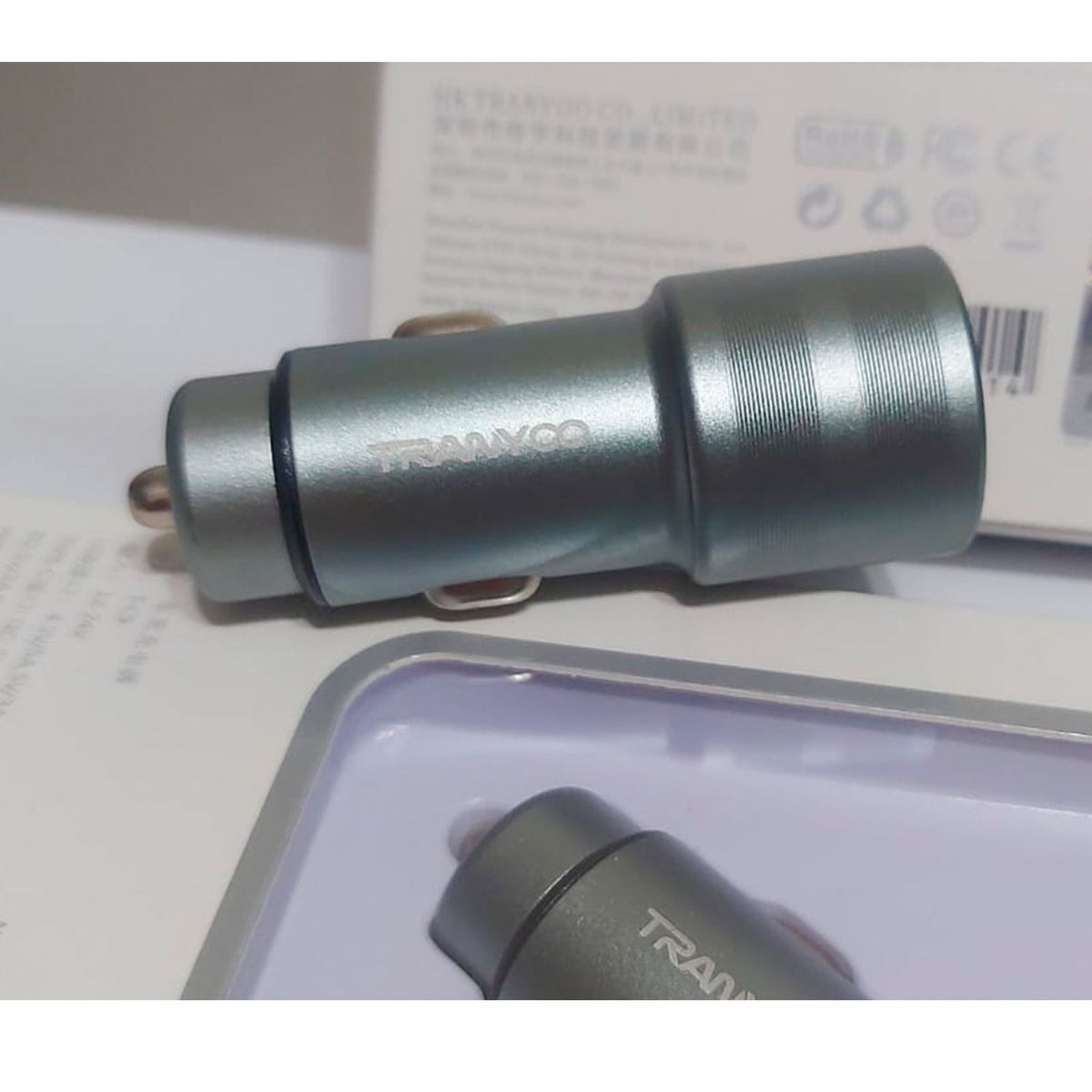 GENERICO - Cargador de Celular o Móvil  para  Auto 5 A - Gris - Salida 30W