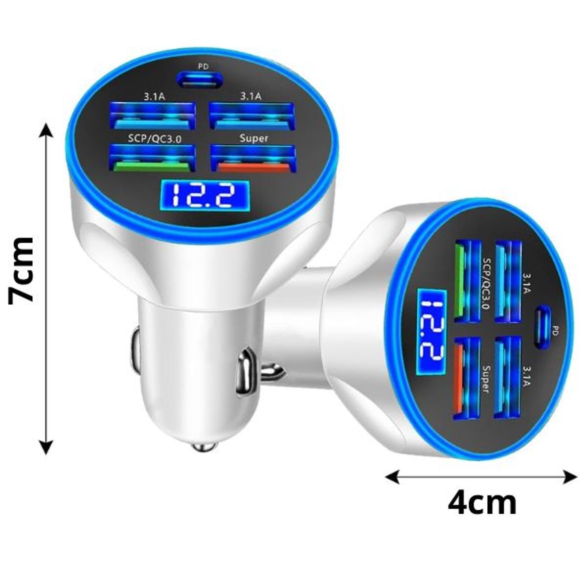 GENERICO - ADAPTADOR DE CARRO CON 5 ENTRADAS