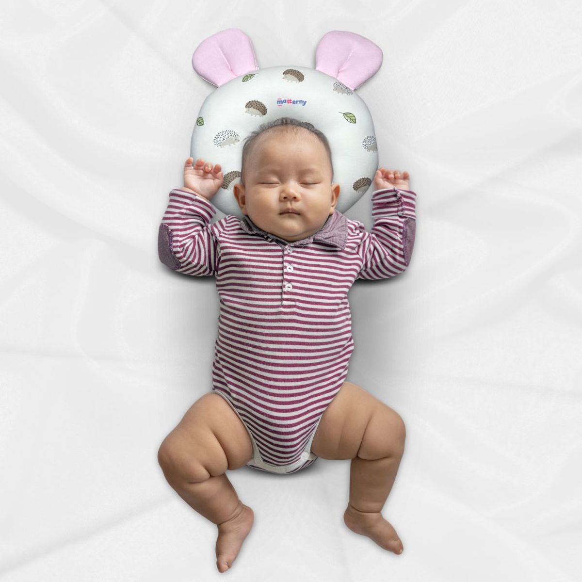 CUZKA - Almohada Anti cabeza Plana para Bebé »OREILLE» Pink