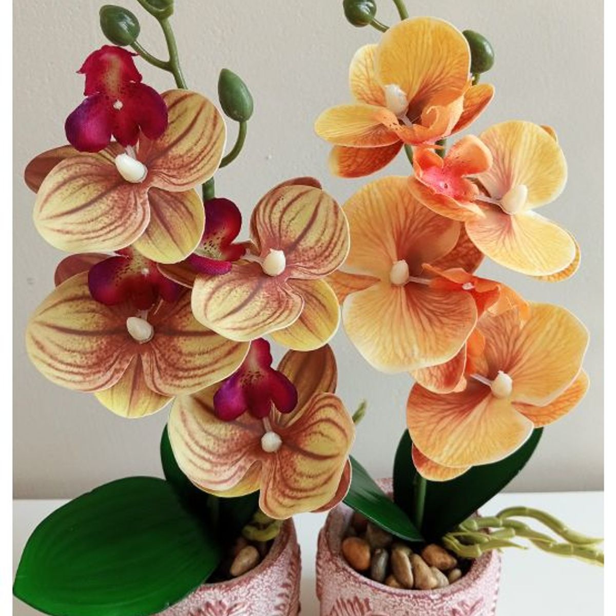 GENERICO - Maceta Arreglo Orquideas Planta artificial Decorativo