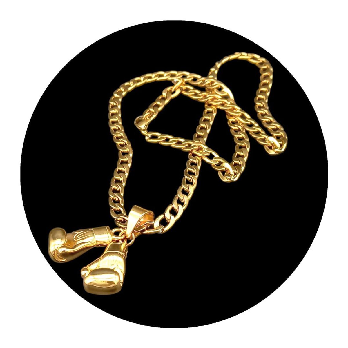 GENERICO - Collar Boxing Gloves Gold Acero Inoxidable 316L