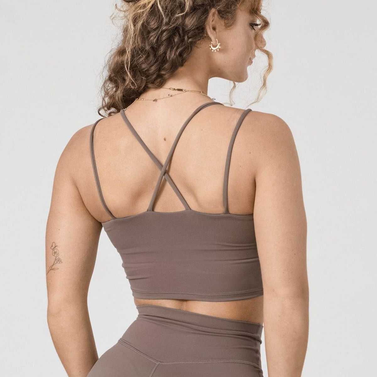 GENERICO - Top deportivo con tiras mujer - Top deportivo largo mujer - Ropa gym