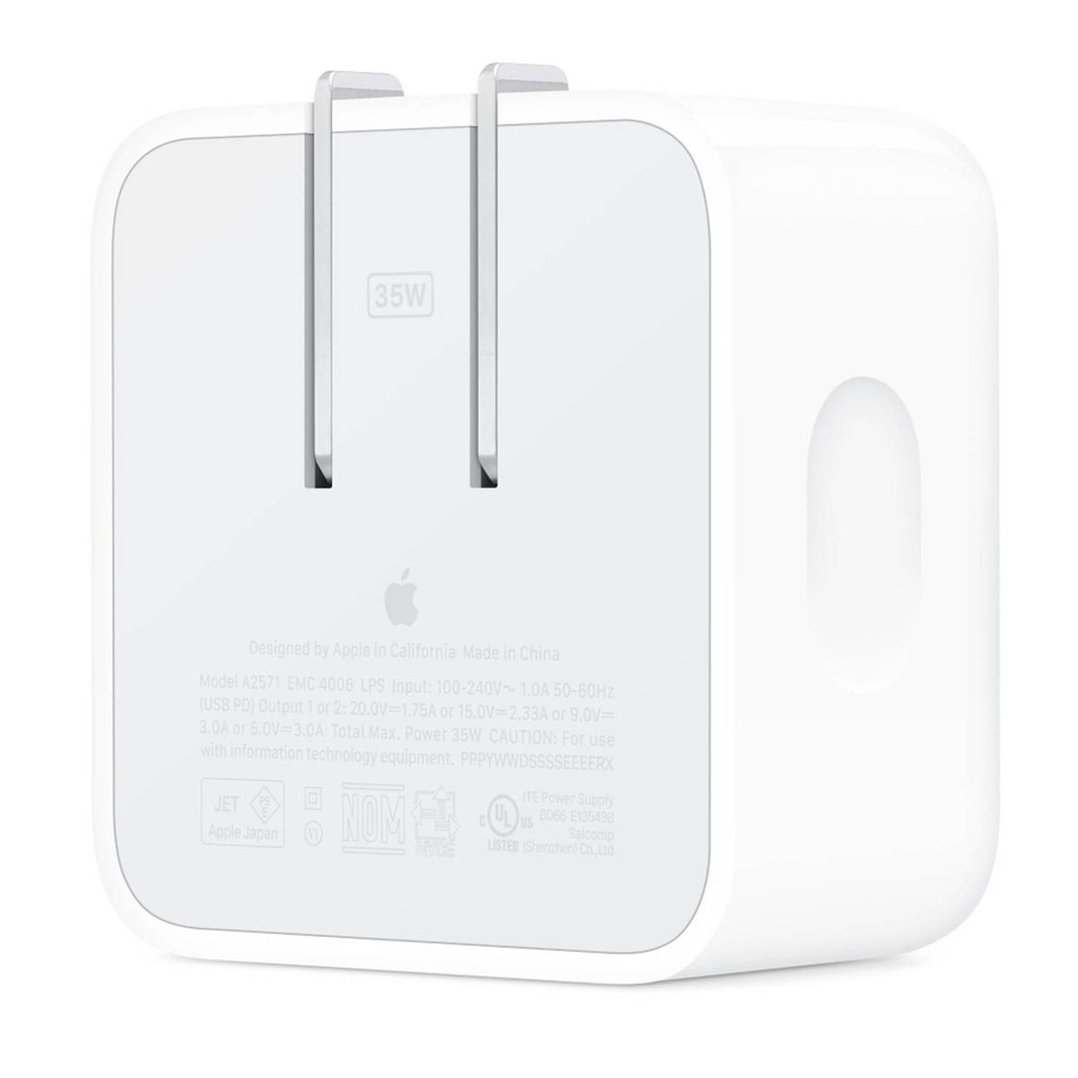 APPLE - Cubo 35W Apple Cargador Rápido Con Dos Puertos USB-C - Blanco