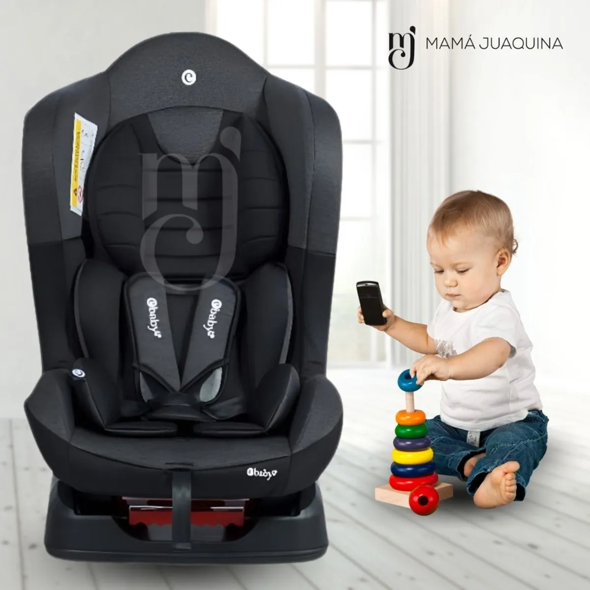 EBABY - Silla de Auto Reclinable «MASI» Dark Gray