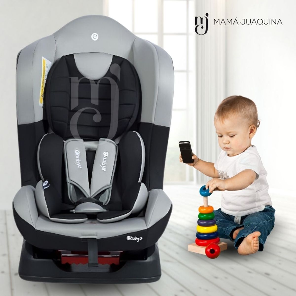 EBABY - Silla de Auto Reclinable «MASI» Light Gray