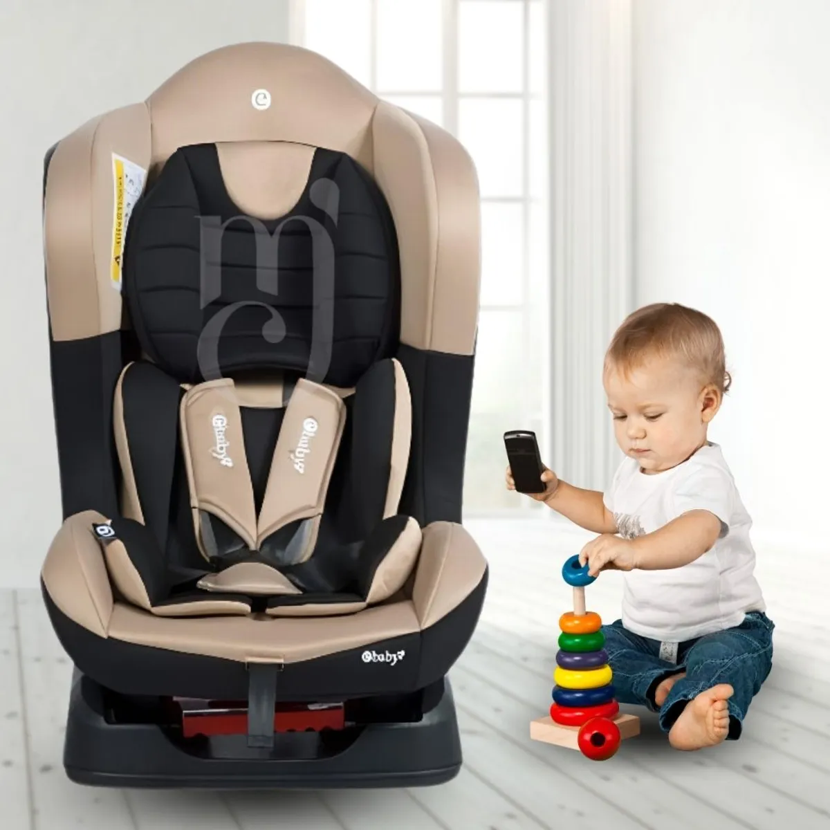 EBABY - Silla de Auto Reclinable «MASI» Beige