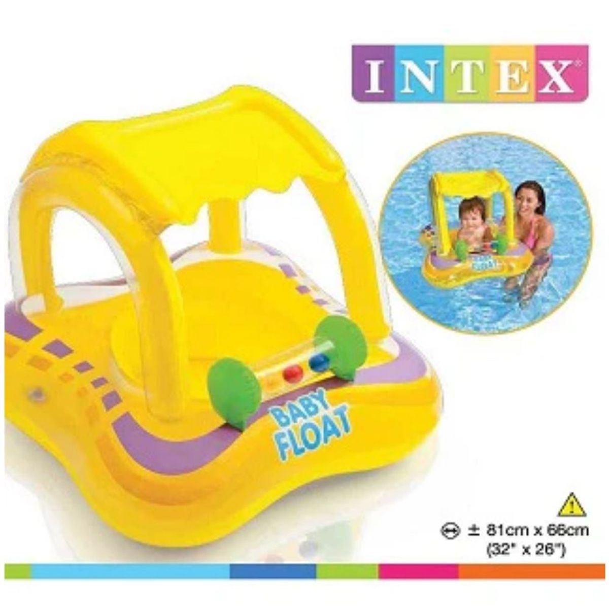 INTEX - INTEX-Flotador con techo para bebé