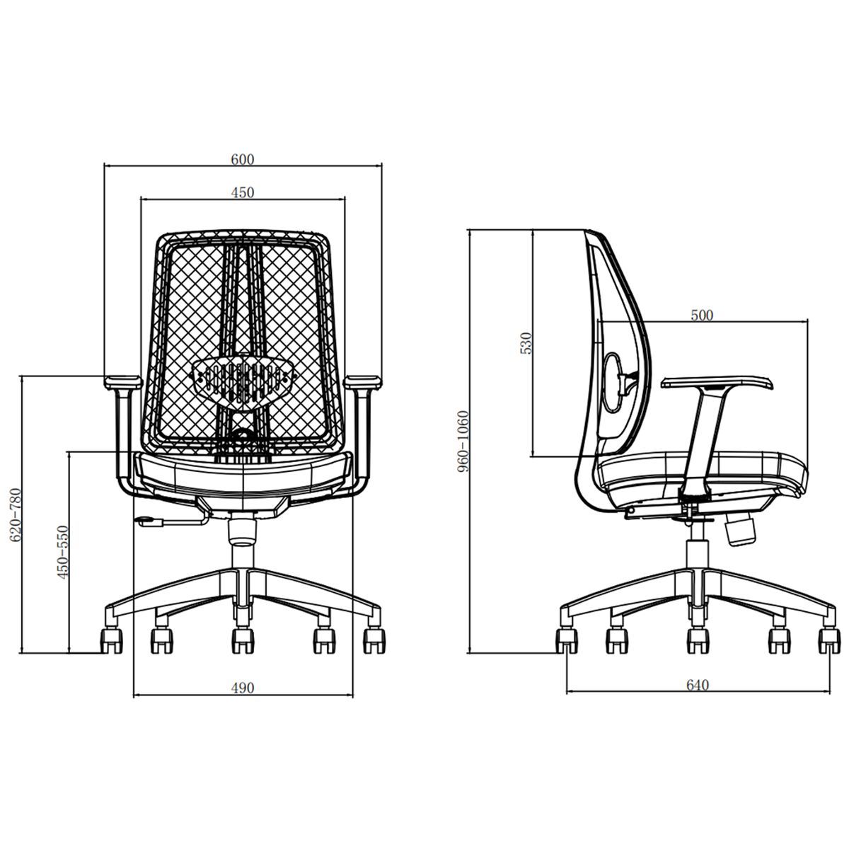 DECORPLAS - Silla De Oficina Ergonómica Prisma Negro