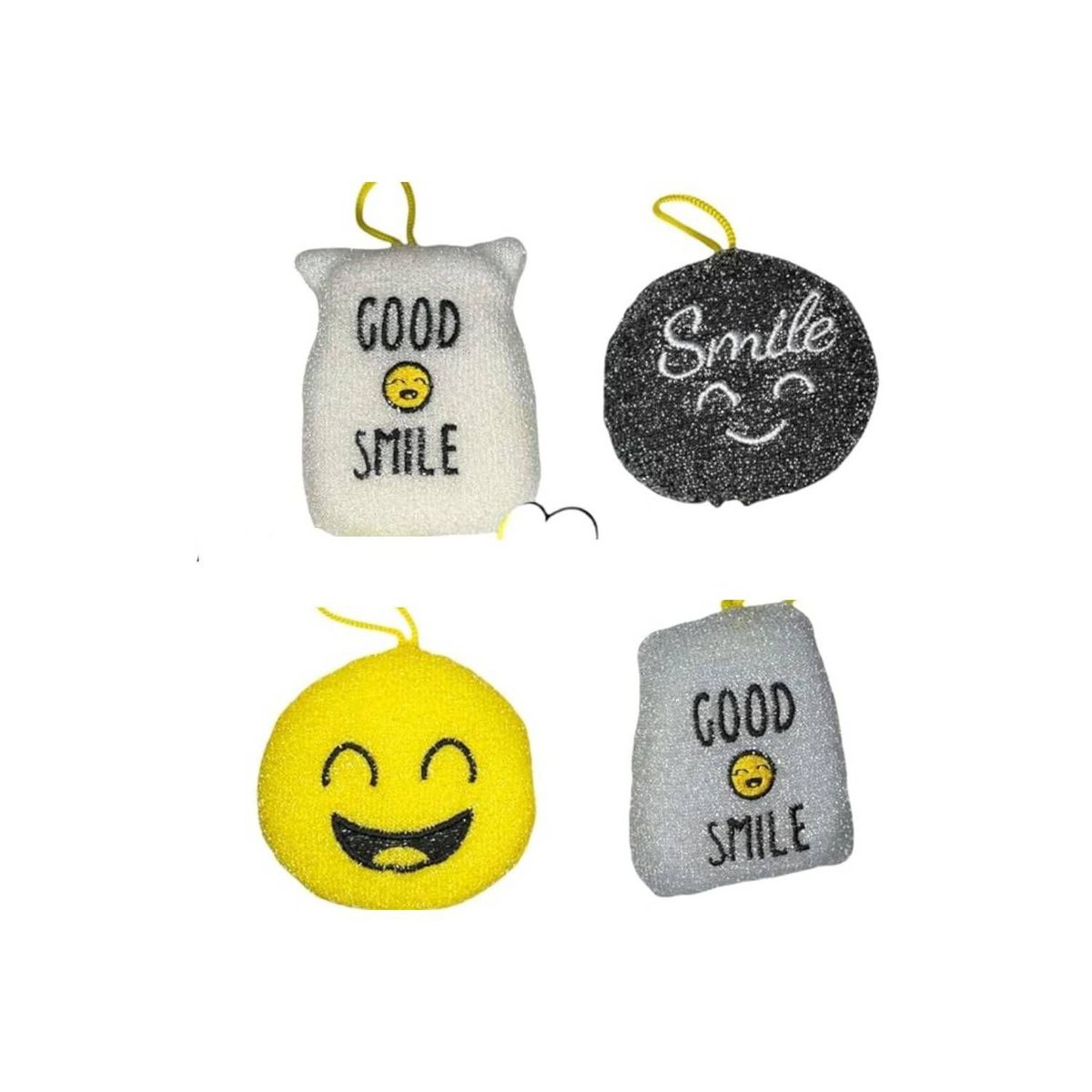 GENERICO - Esponja de Limpieza Diseño Emoticon Cocina Baño x4